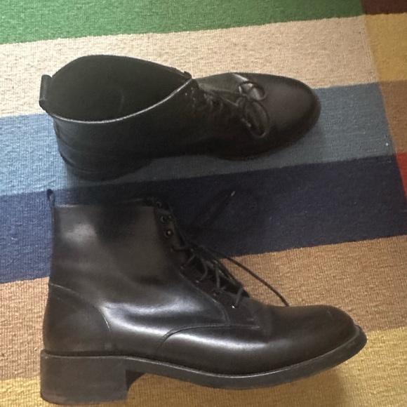 Saint Laurent black lace up booties. Size 40. Worn twice. Added rubber soles. - Picture 8 of 14